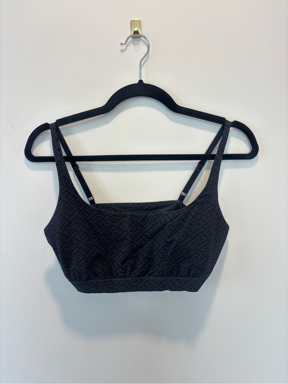 Fendi Black Monogram Stretch Bralette